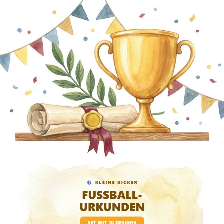 Fußball-Urkunden Set (10 Designs)